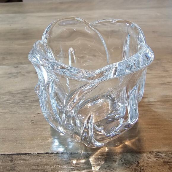 Vintage Crystal Votive Tulip Candle Holder Clear Heavy Flower Retro Glam Classic - Picture 4 of 10